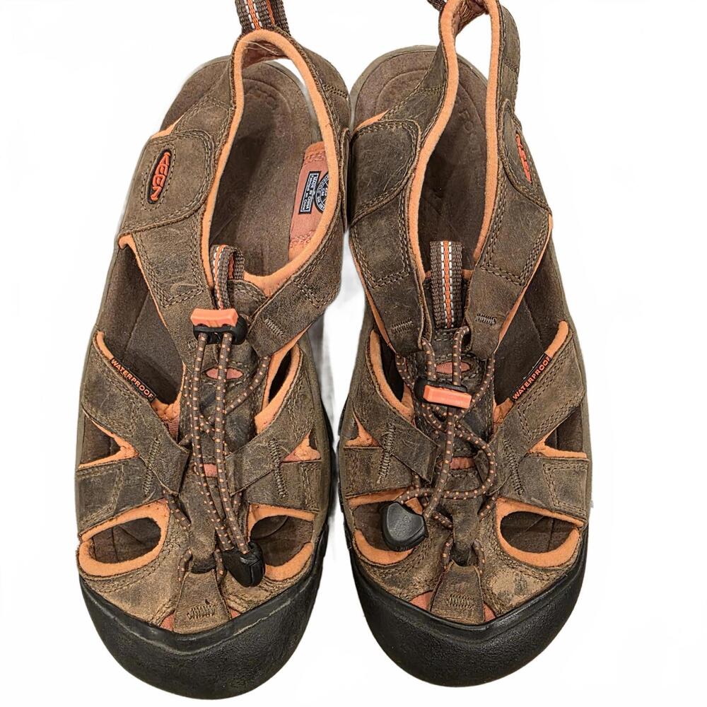 KEEN Women's Waterproof Brown Leather Hiking Sandals Size 8.5